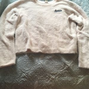 Fluffy warm light pink top